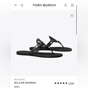 Tory Burch Miller Perfect Black Leather Sandal